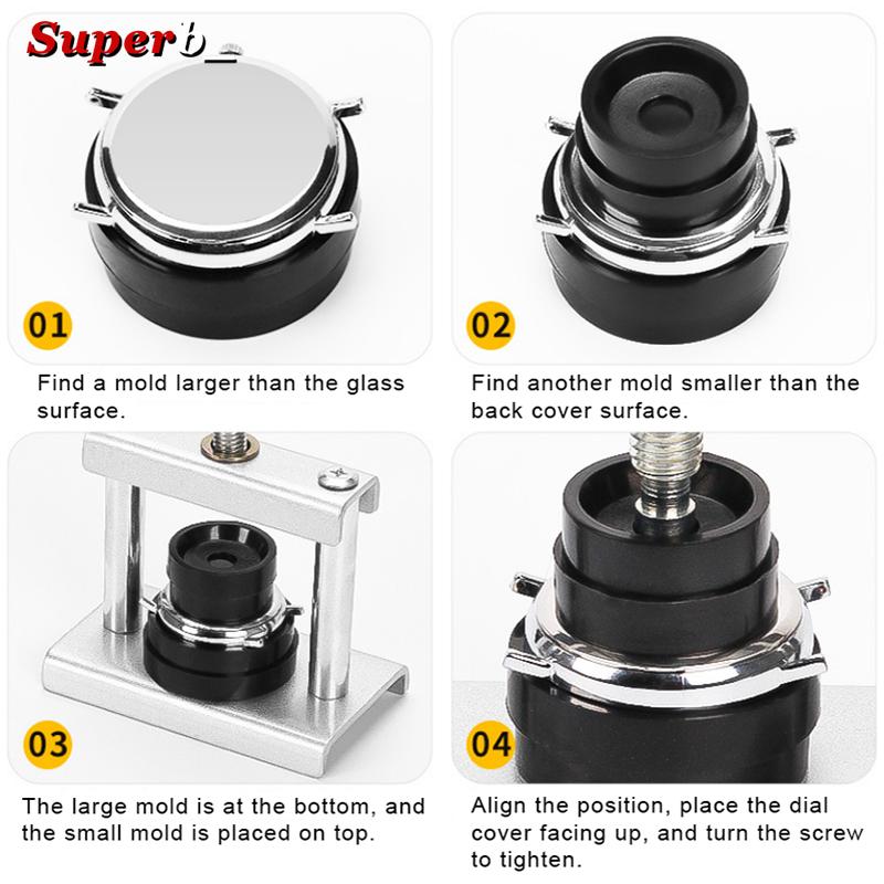 Professional Metal Watch Press Set Watch Back for CASE Closing Tool & Fitting Dies Watch Repairing Tool Die Kit for Watchmaker