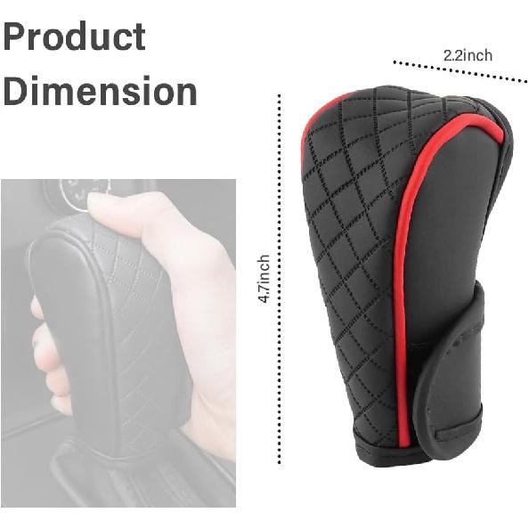 Leather Gear Shift Cover Diamond Embroidery Design,Durable Shift Knob Cover for Shift Lever Protection,Universal Car Gear Shift Cover Car Decorative