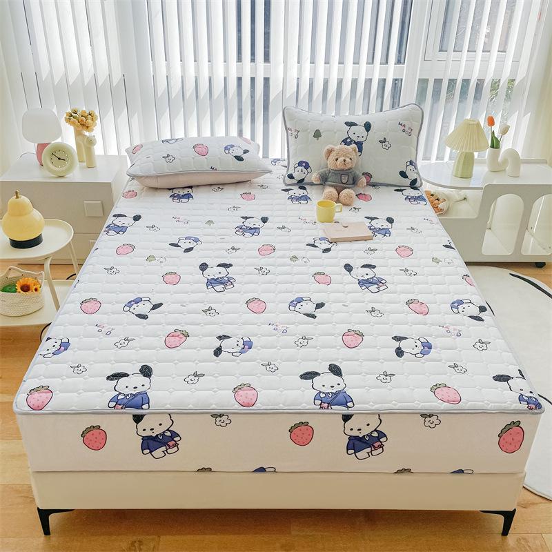 Einfarbiger, gesteppter, rutschfester Matratzenbezug – verdicktes, gebürstetes All-Inclusive-Laken für Simmons-Betten