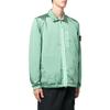 STONE ISLAND FW22 Metallic Nylon Solid Color Polo Collar Long Sleeve Jacket Men Jacket Light-Green 7715Q0519-V0052