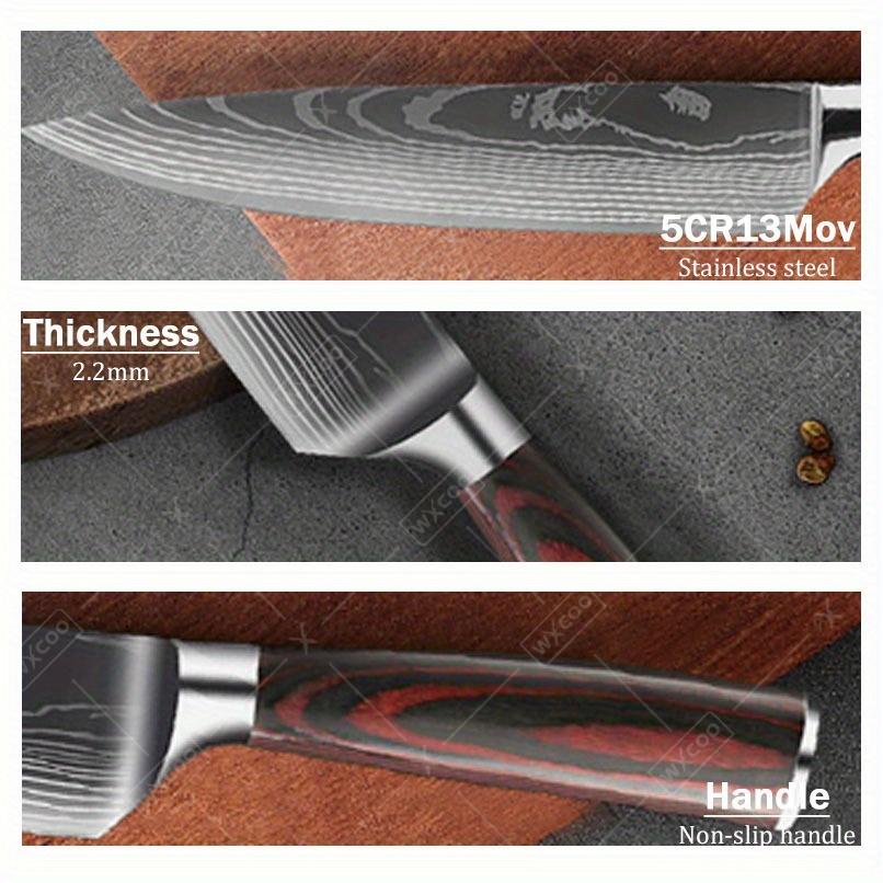 2-teiliges Küchenmesserset Japanische Kochmesser 8" Kochmesser und 7" Santoku Kohlenstoffreicher Edelstahl Ergonomische Pakkaholzgriffe
