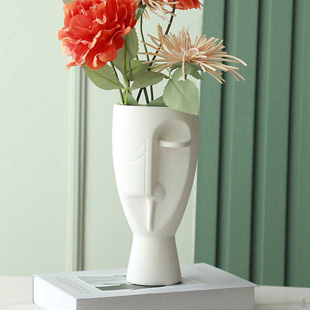 Vase, Head and Center Piece Flower Decorative Bud Vase Modern Ceramic Planter White