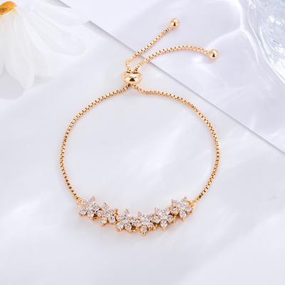 Douyin Wholesale of the Same Seiko Micro-inlaid Zircon Full Diamond Flower Bracelet Wind Jewelry