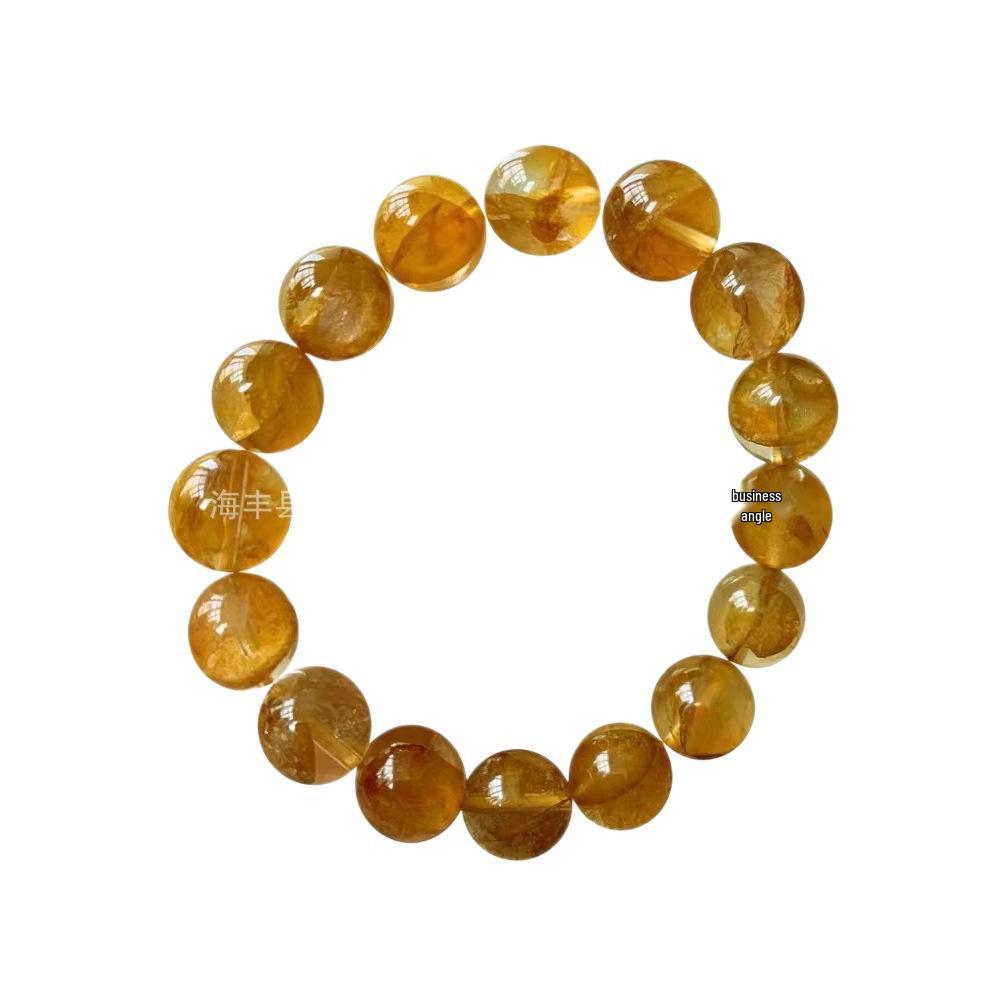 Deep Yellow Natural Citrine Crystal Bracelet - Fashion Jewelry for Men and Women