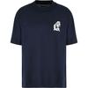 Embroidered Bulldog Pattern Crew Neck Pullover Short Sleeve T-Shirt Men T-shirts Navy-Blue 6D1TC6-1JOSZ-0920