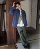 COVERNAT Wide Back Satin Fatigue Pants Olive