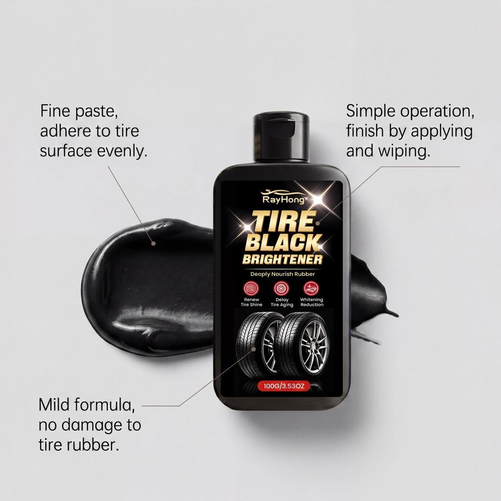 Tire Care Cream - Car Tire Rubber Renewal Shine Black Cleaning Conditioner