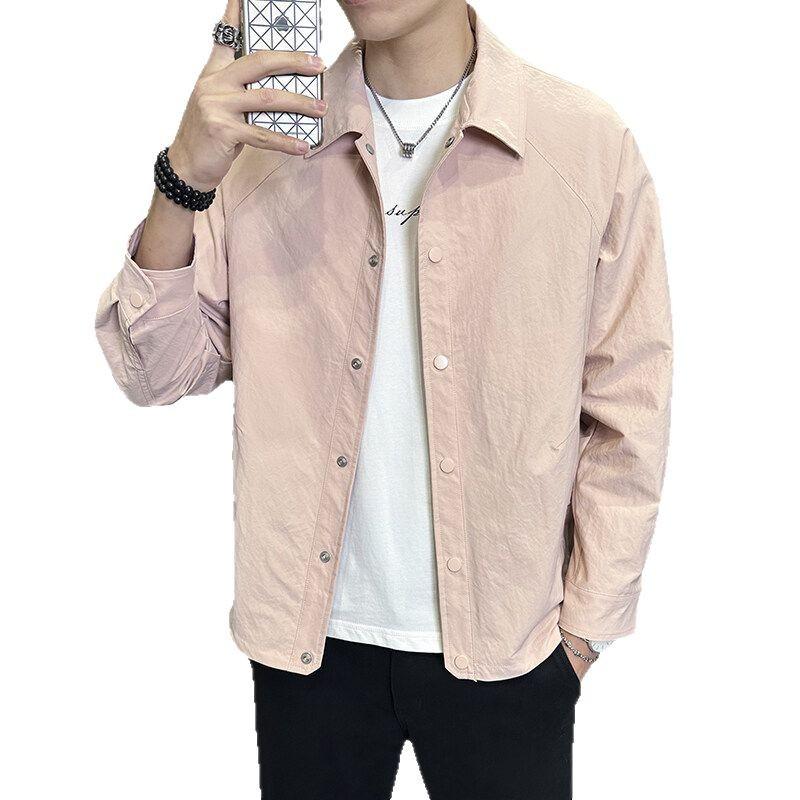 Men'S Solid Color Jacket Spring And Autumn New Men'S Clothing Youth Fashion Casual Trend Handsome Versatile Coat Summer