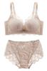 Model Featured In Anan High Soft and Slim Bra [Charmake Body] Bra, Shorts, Side, Non-Wired, (Greige, XL)