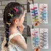 10pcs Dopamine Mini Sided Clips Bow Knot Braided Headwear Sweet Dopamine Hair Pins  Hair Accessories