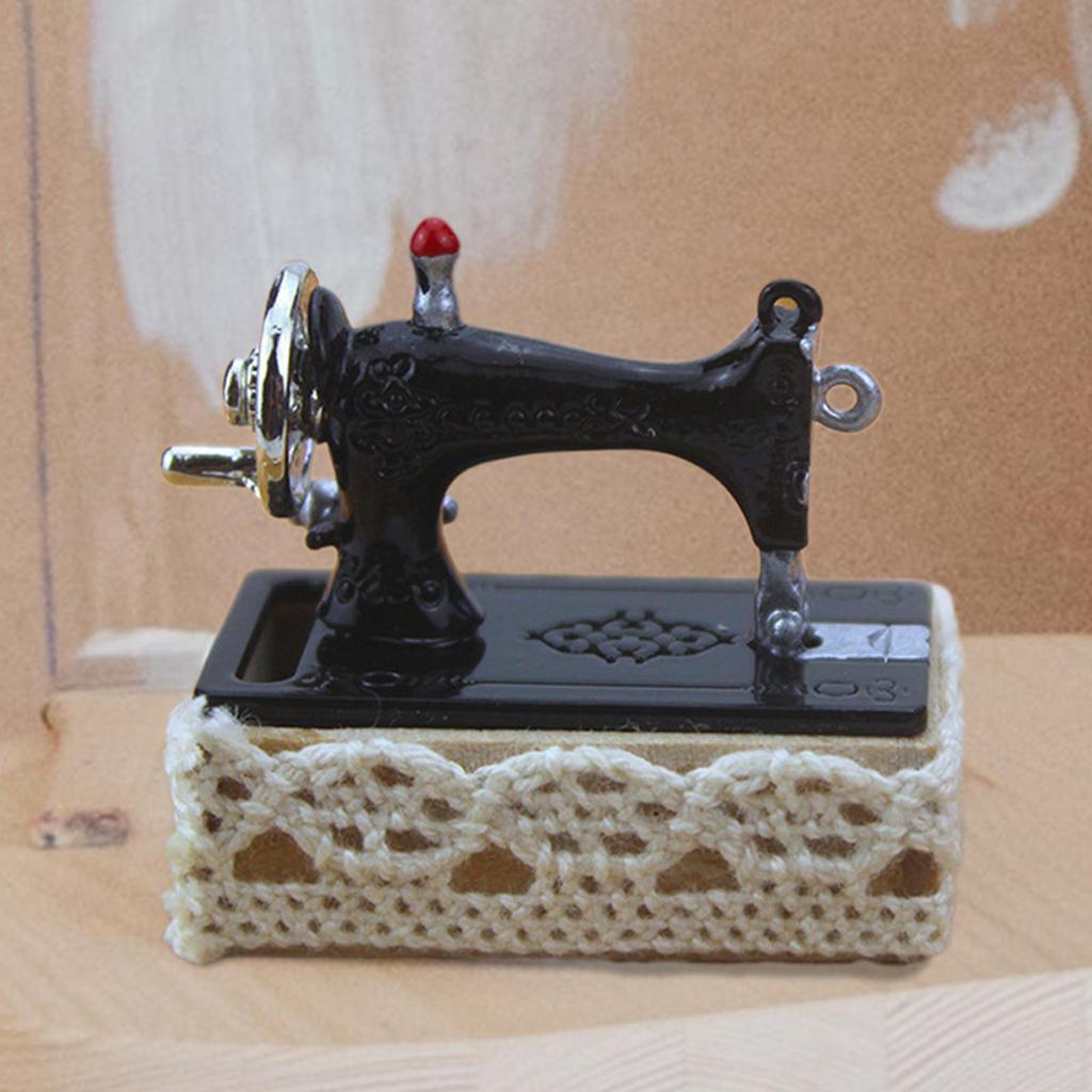 1:12 Dollhouse Miniature Sewing Machine Model for Living Room Bedroom Decor Ornament