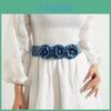 Cintura Floreale Classica da Donna in Tessuto Lavorato a Maglia con Chiusura a Gancio per Accessorio Moda da Esterno