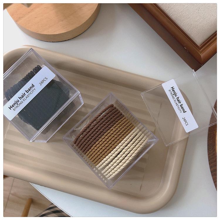 24 Haargummis werden mit einer hochwertigen Aufbewahrungsbox geliefert, nahtlose Haargummis, Stirnbänder, Lederbänder und Haarschmuck