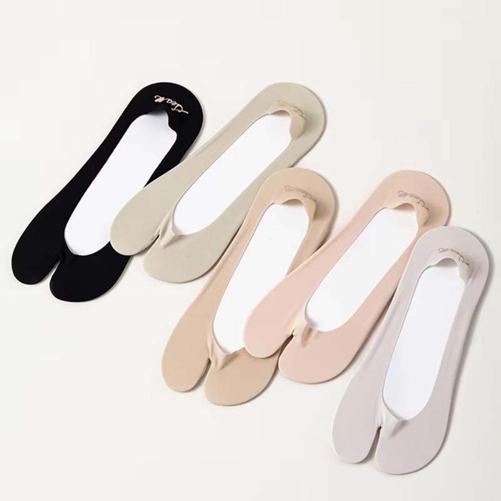 5 Pairs Soft Cotton Split Toe Socks Breathable Tabi Sox New Two Toe Socks  Women Ladies