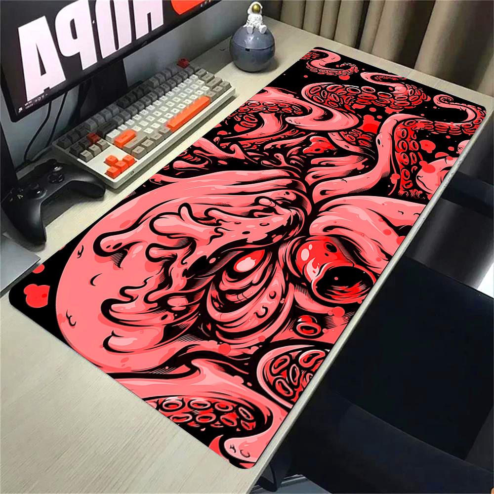 XXL Game Color Mousepad Laptop Deskmat 40x90cm Office Computer Keyboard Mouse Mat Creative Octopus Black and White Big Mouse Pad