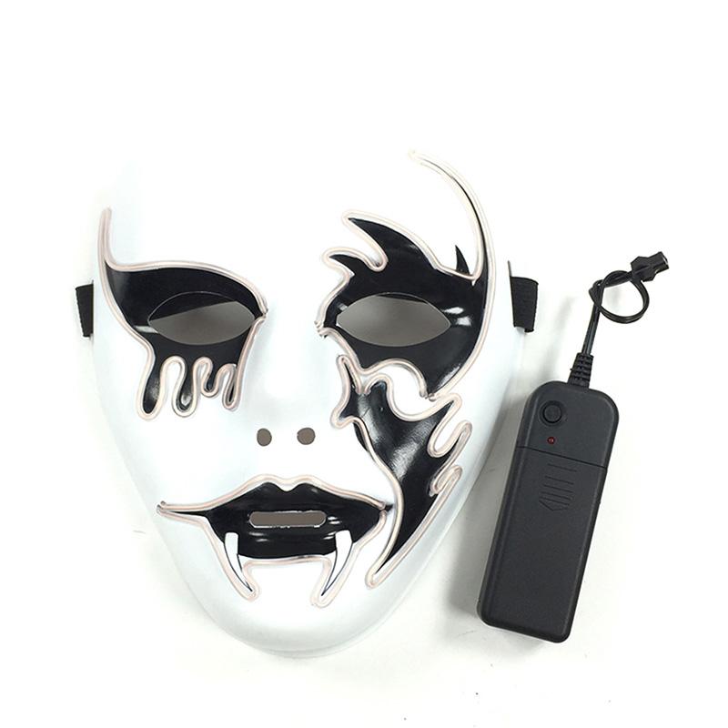 Máscara de Cosplay Asesino de Halloween Danza de Fantasmas Disfraces de Miedo Decoración Máscara Brillante Aterradora Máscara LED Thriller Máscara de Diablo Para Hombres