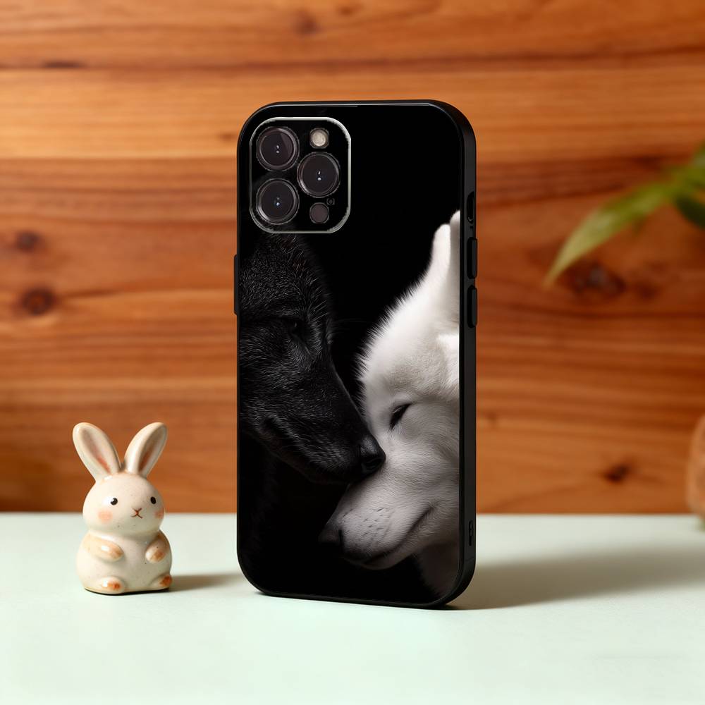 1pc Wolf Phone Case For iPhone17,16,15,14,13,12Plus,Pro Max,XS,5G Soft Silicone Black Cover