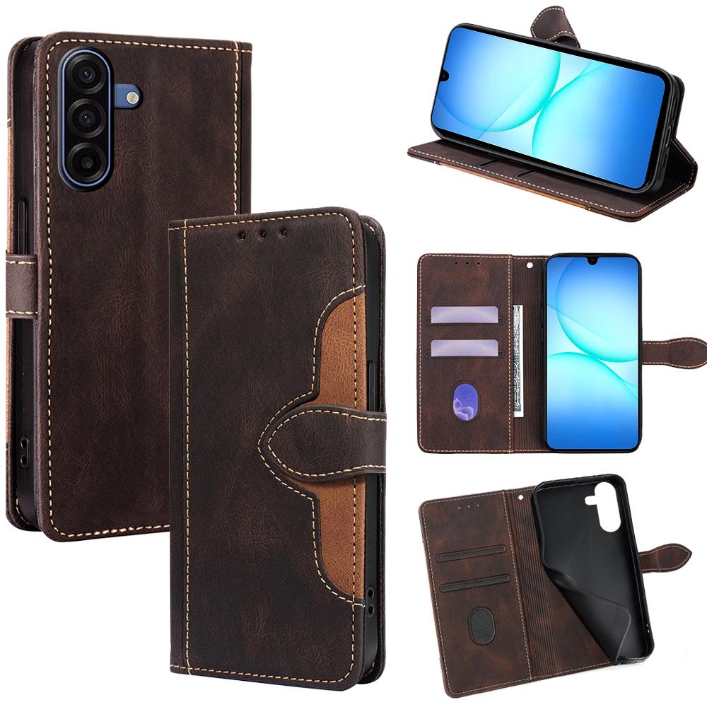 For Samsung Galaxy A17 5G Case Leather Wallet Phone Cover with Straw Hat Magnetic Clasp