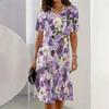 Fashion Women's Crew Neck Dress 3D Casual Color Printing Casual Dress
