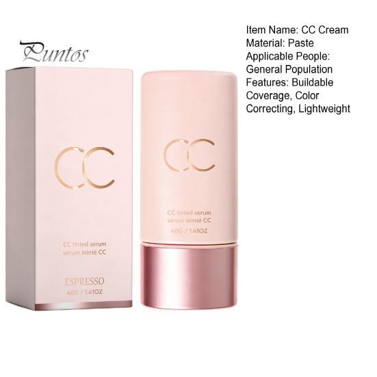 Natural Finish Makeup Cream 40G Color Correcting Tinted CC Cream, Lightweight Buildable Coverage Hyaluronic Acid Facial Skin Tone Balancing