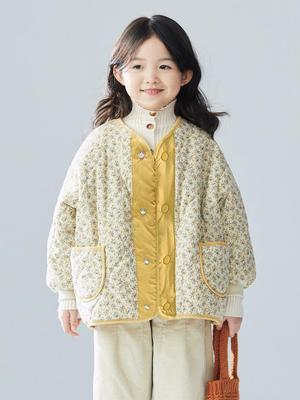 2025 Autumn & Winter Girls' Quilted Cotton Jacket: Fleece-Lined Baby & Children’s Outerwear