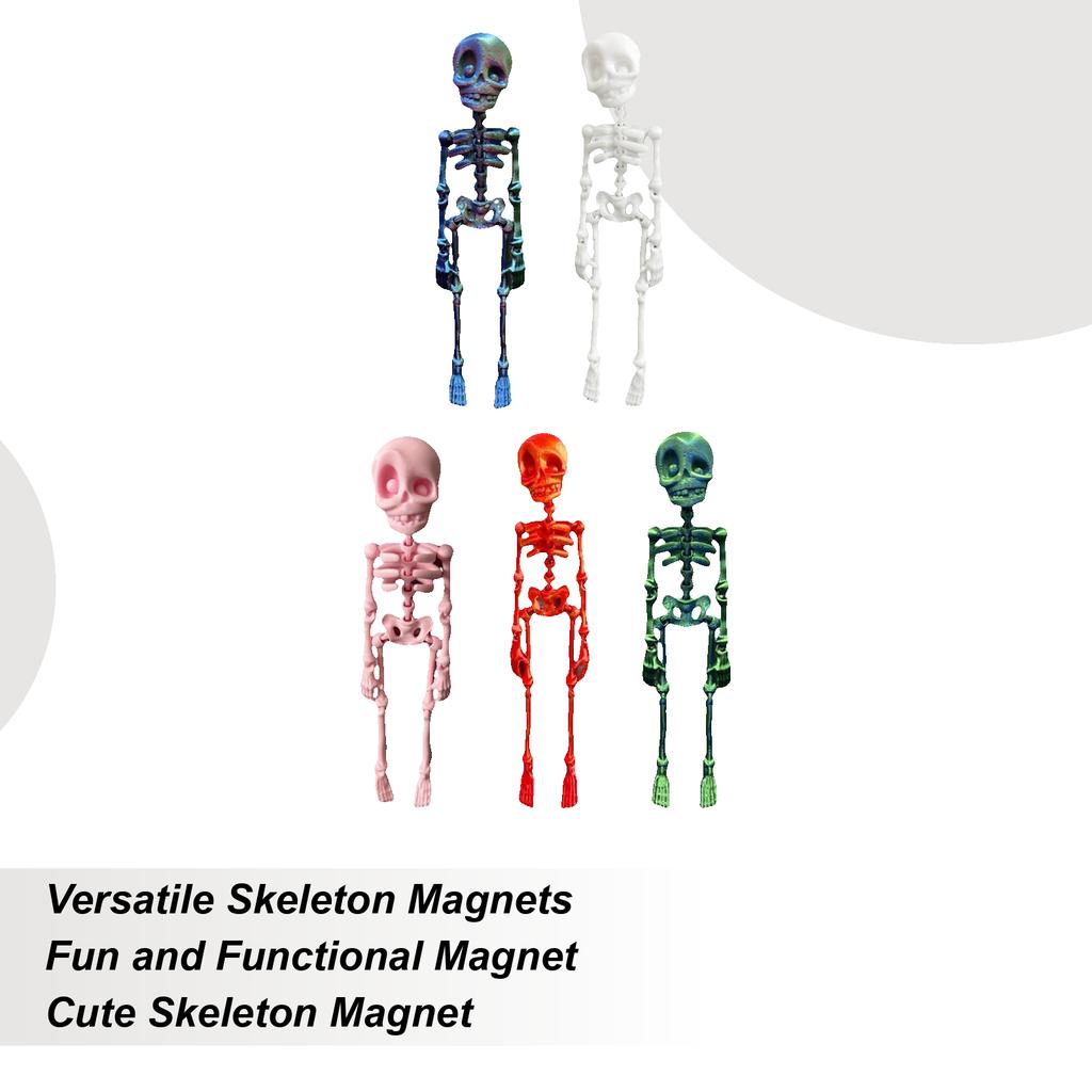 Skeleton Fridge Magnets Halloween Poseable Skeleton Decorative Magnets Cool Skull Decor Funny Spooky Stickers Party Supplies