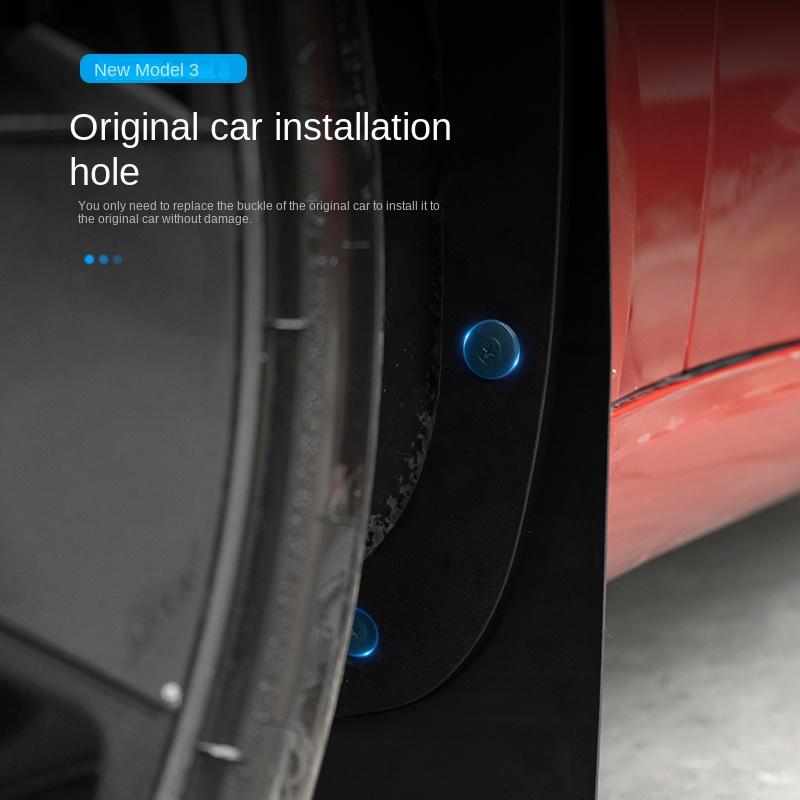 Soft Mud Flaps For Tesla Model 3 Highland 2024 TPE Mudguards Original Design Fender Anti-Snow Anti-Sand Guard Protector