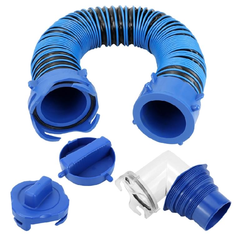 3FT Long Rvs Sewer Hose Set TPE Reinforced Waste Hose Drainage Pipe for Camping Trailers Weather Resistant
