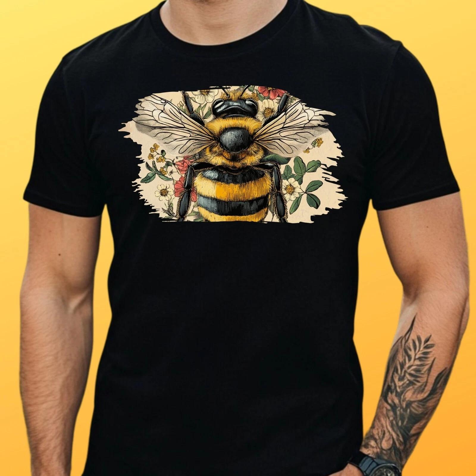 T-Shirt Herren Biene Motiv Baumwolle Größe S bis 5XL M