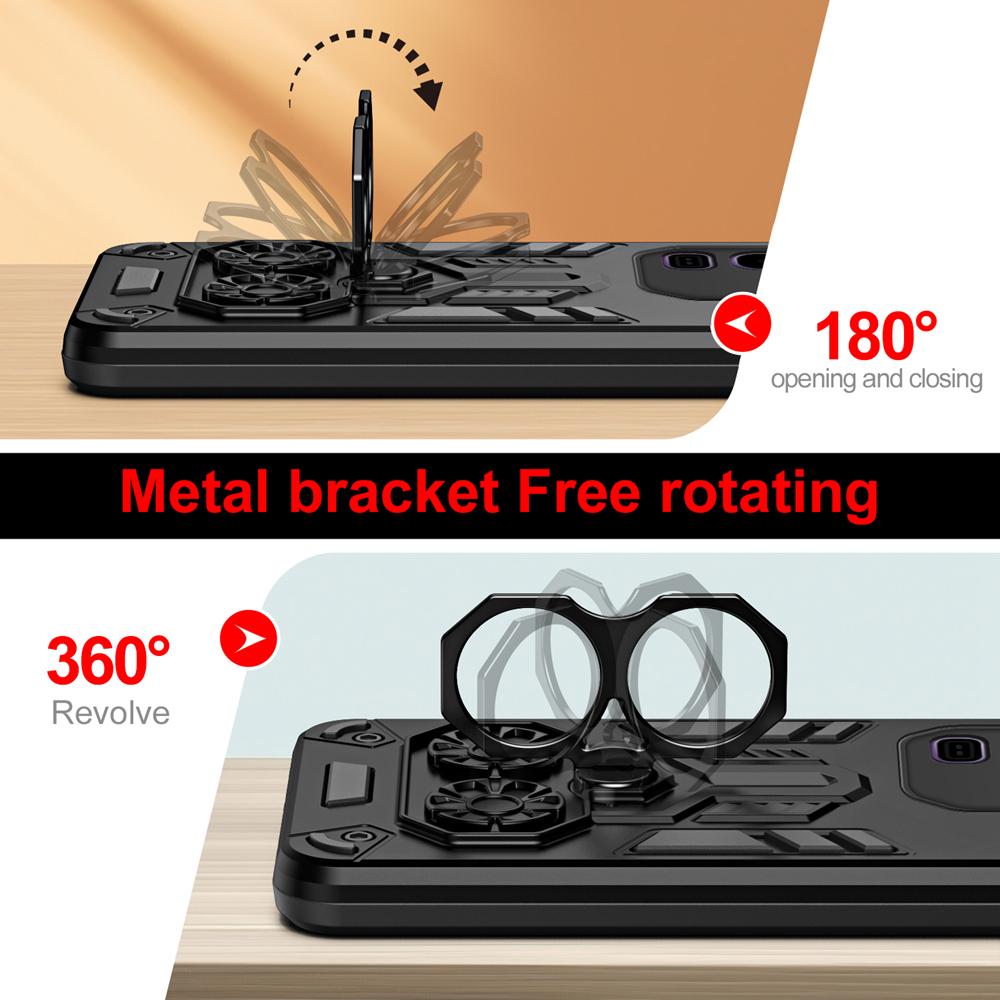 KEYSION Shockproof Case for Infinix Note 50 Pro 4G Silicone+PC Metal Ring Stand Phone Back Cover for Infinix Note 50X 5G 50S 5G