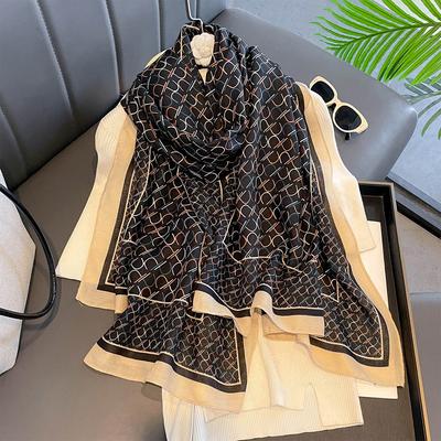 Printed Scarf Versatile High-End Cotton Linen Long Shawl Luxury Female Designer Scarf Foulard Scarves Bufandas Hijab