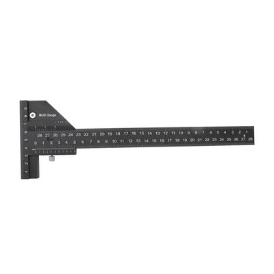 Multifunction Woodworking Ruler Aluminum Alloy T Shaped Black Measuring Marking Auxiliary Tool for