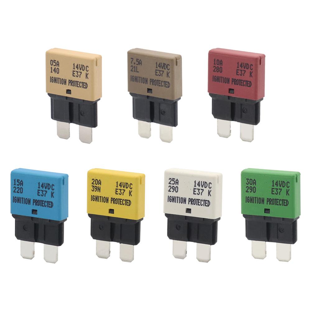 Auto Resettable Circuit Fuse Breakers w/ Fuse Holder Kit For Car/RV/Boat/Marine
