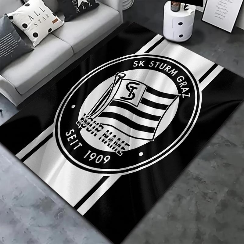 Sk Sturm Graz Crest Custom Name Carpet Rug For Living Room Bedroom Home Sofa Decoration Kids Play Nonslip Floor Mat