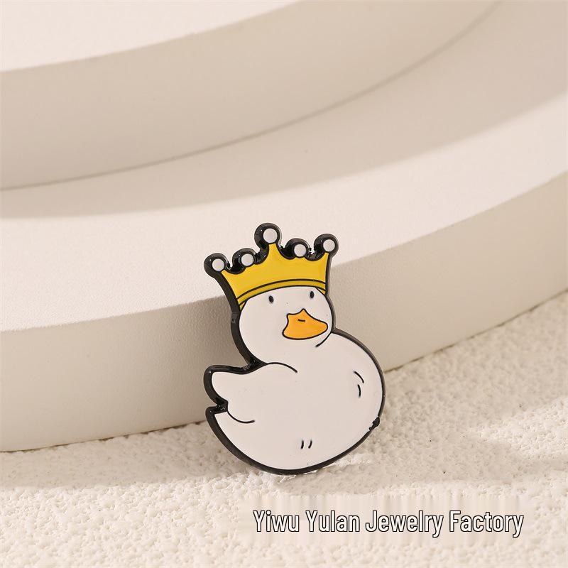 Cute Duck Sports Alloy Brooch - Creative Cartoon Clothing Accessory Badge