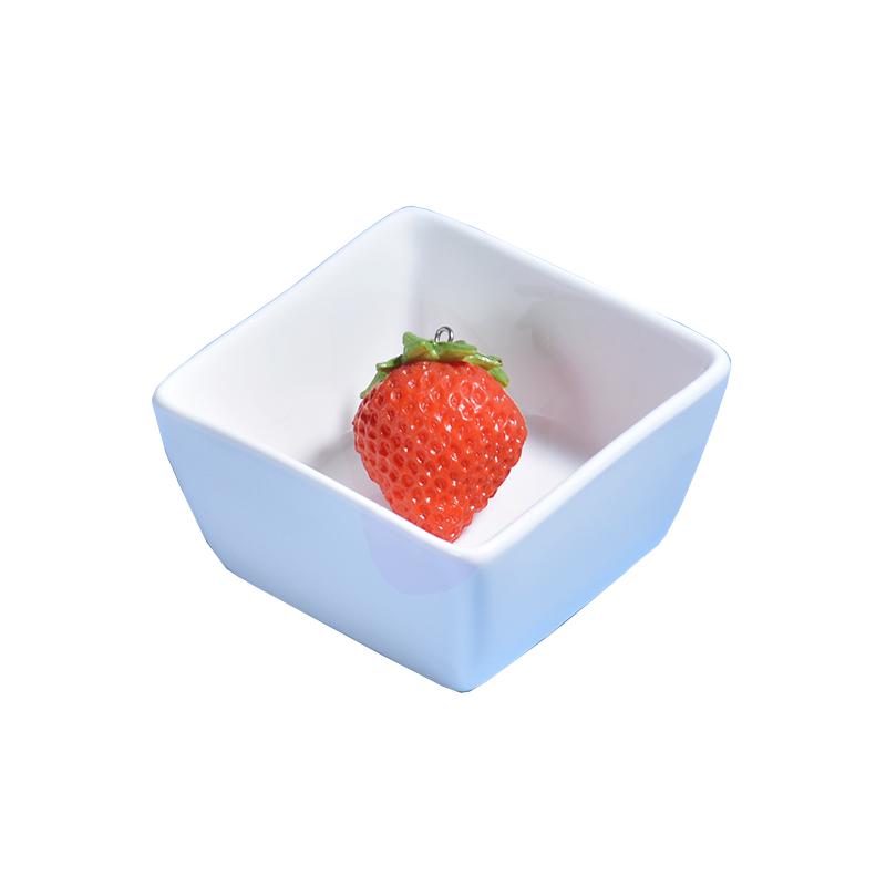 Pure White Ceramic Square Bowl for Condiments and Desserts