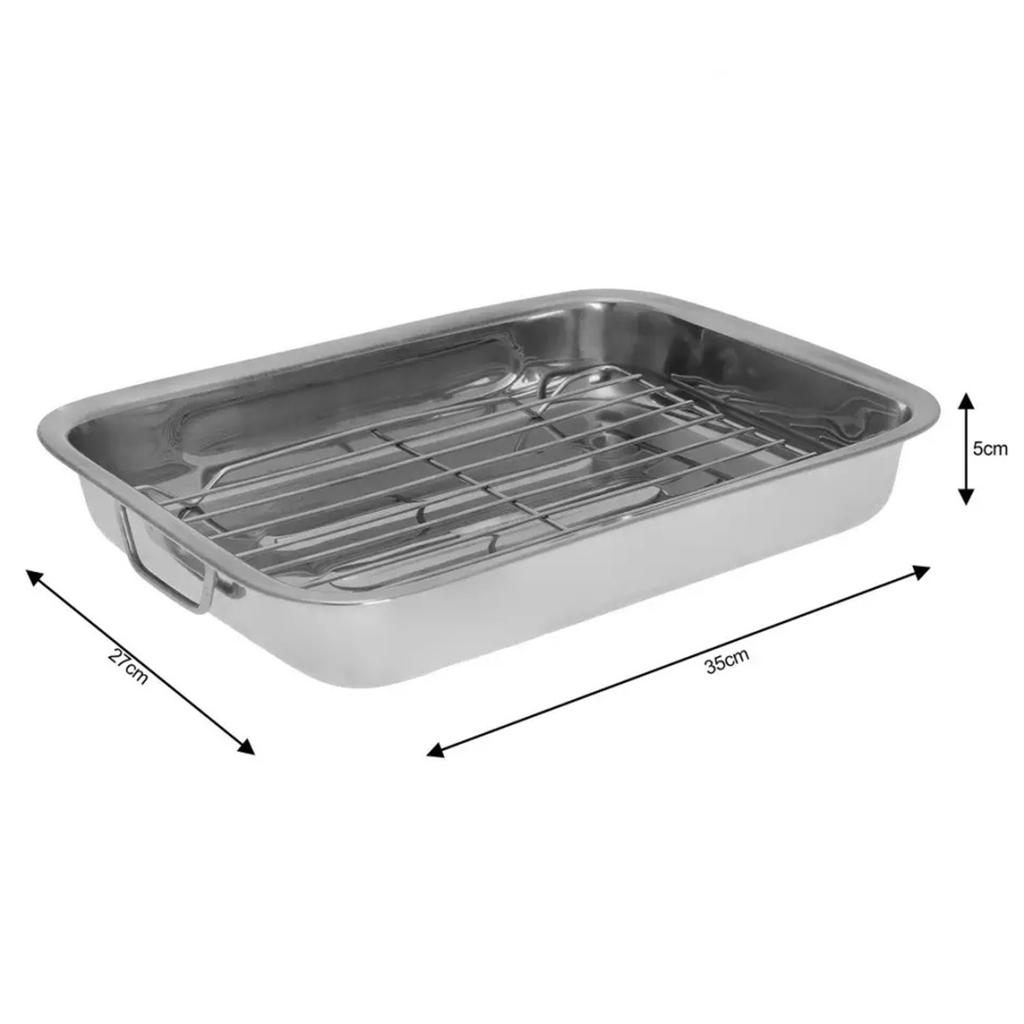 STEEL BAKING PAN WITH GRID 35cm KH-1377