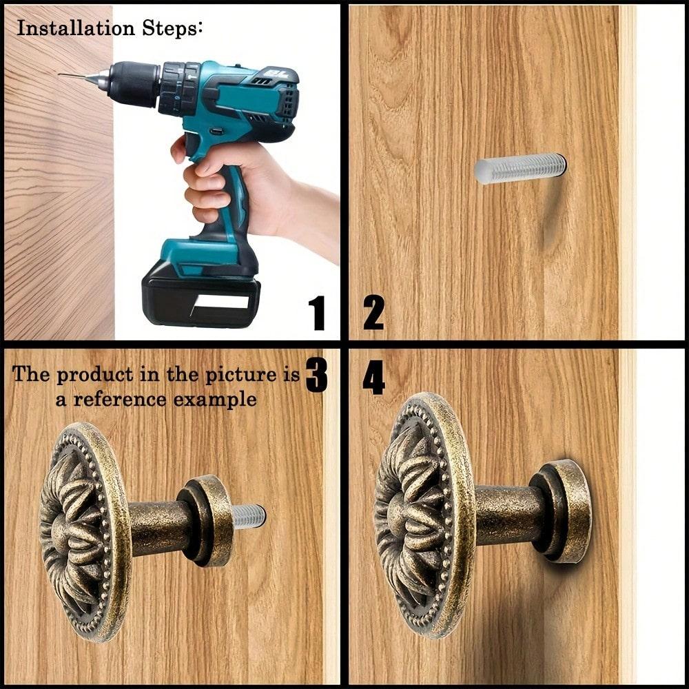 8pcs Vintage Drawer Dresser Pulls, Drawer Cabinet Knobs For Nightstand, Cabinet, Drawer (Single Hole With Two Screws)