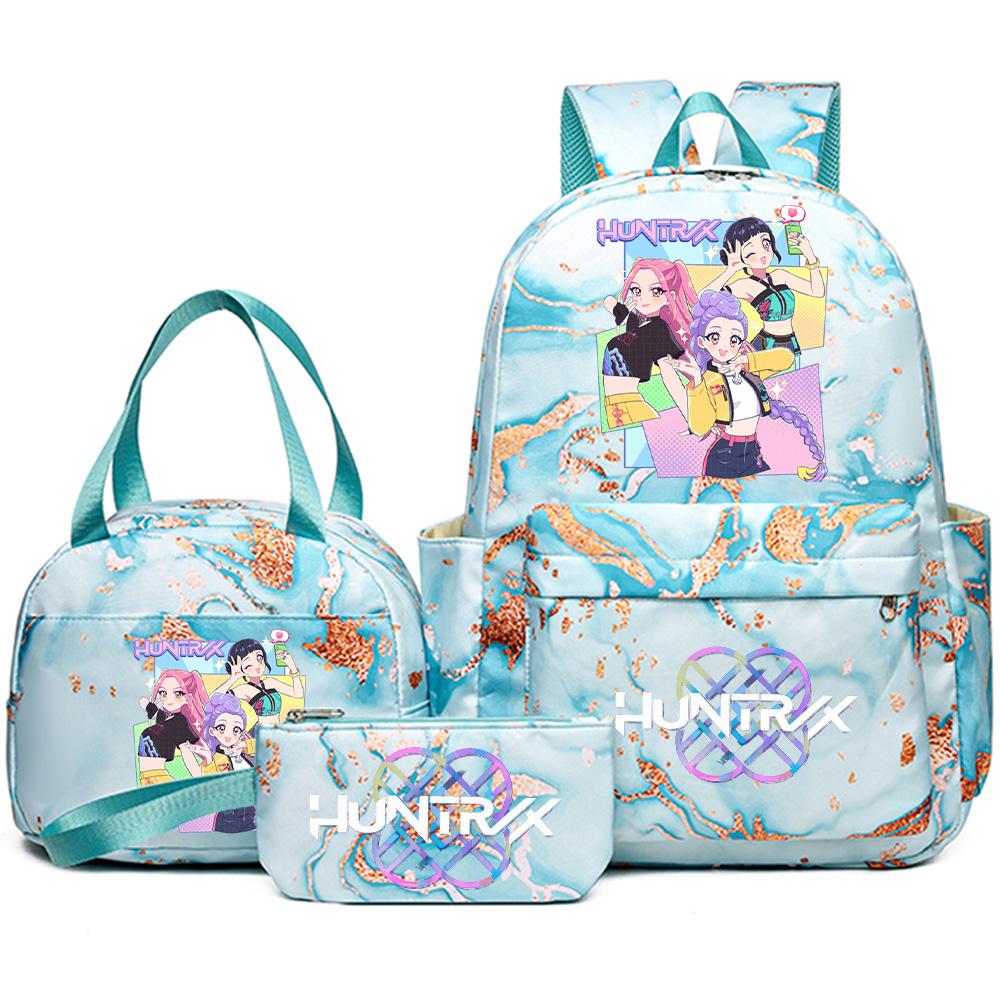 3Pcs/set Anime cute Kpop Printed Backpack with Handbag Pencil Case for Teenager Student Girl Boy Bookbag Schoolbag Large Capacity Travel Bag Mochila