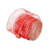 1 Roll Christmas Fabric Ribbons Xmas Wine Red Gold Snowflake Velvet Edge Wired Ribbons for New Year Wrapping Crafts Decoration