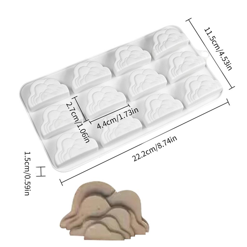 12-Cavity Mountain Silicone Mold Baking Tool Mousse Cake Decorating Mold for Making Chocolate Candy Candle Soap