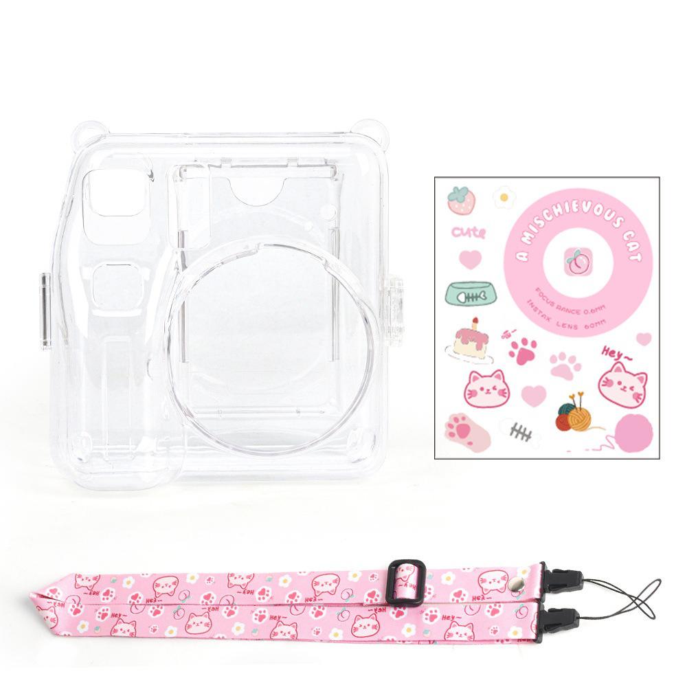 [Film Lab] Instax Mini SE Transparent Case Camera Protective Case with Strap and Stickers CAA61