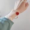 Real Gold Plated Rose Flower & Pearl Butterfly Bracelet - Exquisite Design for Students and Trendsetters