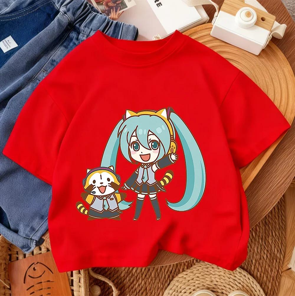 Fashion Children T Shirt Hatsune Miku Cute Kawaii Design Boys Girls Summer Street Style Crew Neck Outfit 314 Years