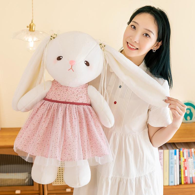 Chinese Style Bunny Plush Toy With Soft Short Pile Fabric For Children And Collectors