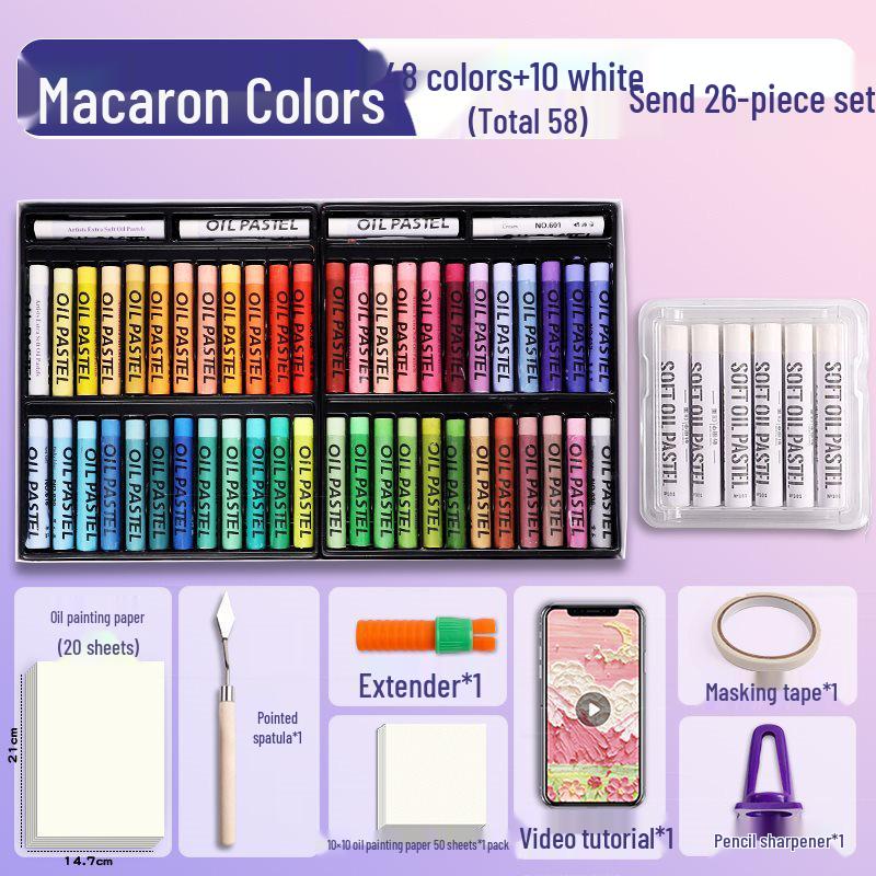 Super Soft Oil Pastel Set with Brush & Scraper Tools - Perfect Crayons for Kids' Birthday Gifts & DIY Projects