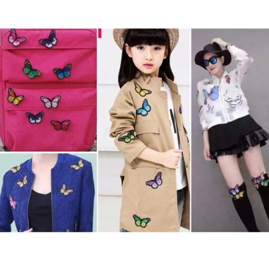 10Pcs/Set Butterfly Shape Clothes Sewing Patch Stickers Applique Clothing Decor