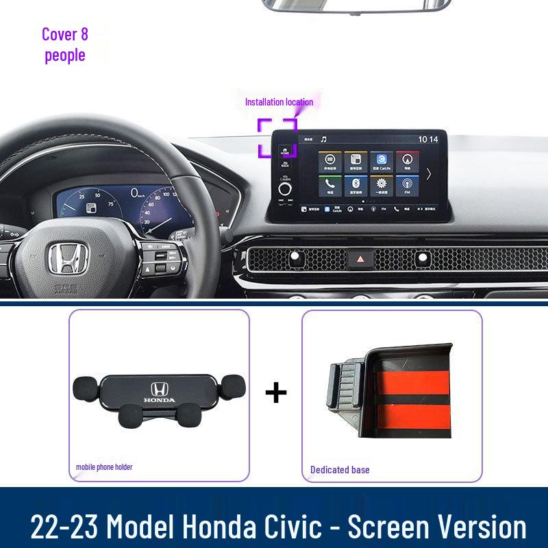 Kompatibilní držák telefonu pro Honda Civic (2016–2023) 9., 10., 11. generace – Držák navigace.