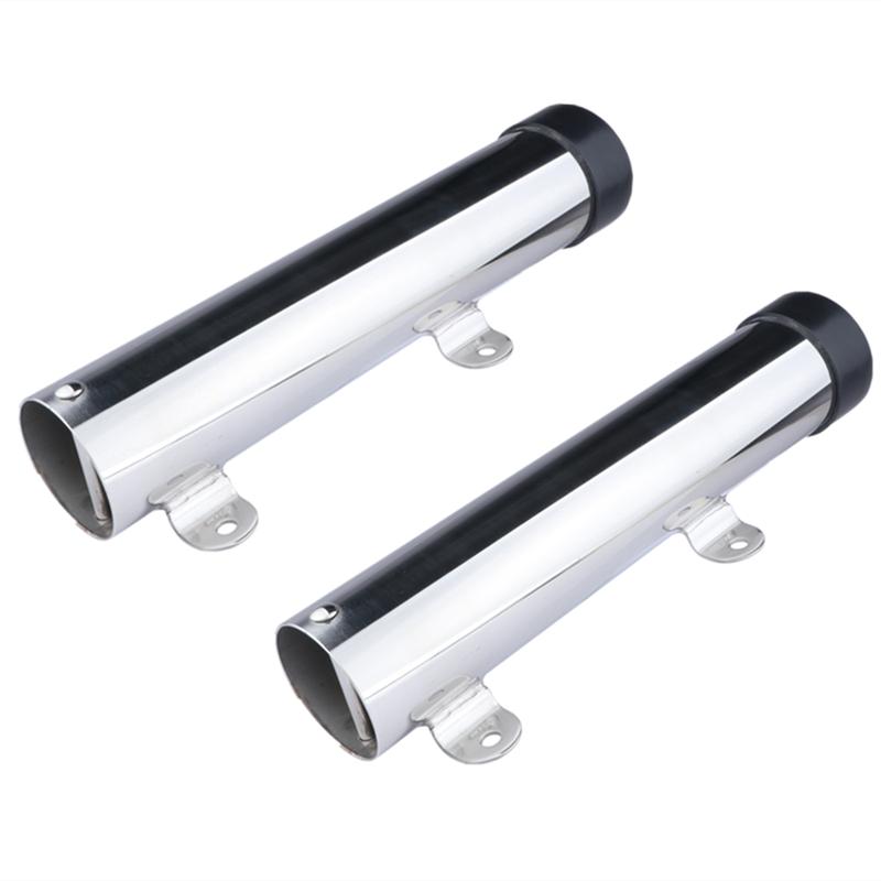 2 pieces 10 long side mount fishing rod holder stainless steel rod seat for marine boat yacht