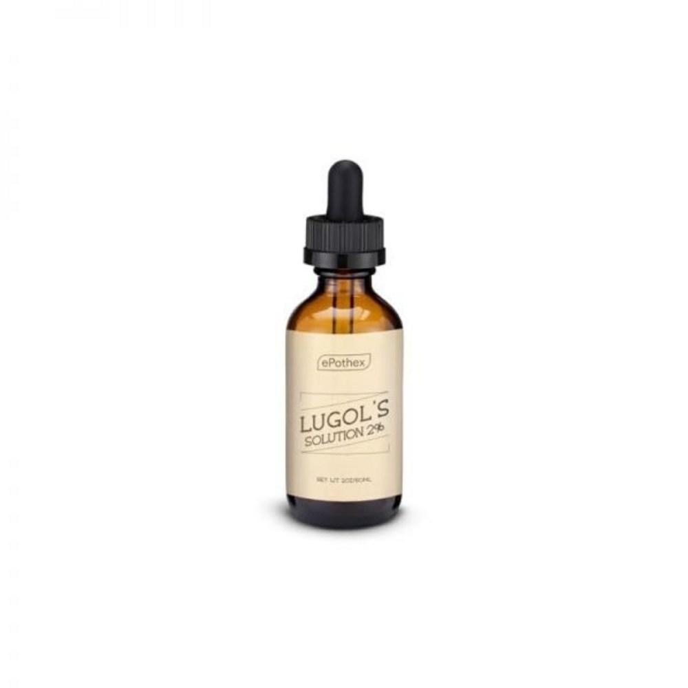Epotes Lugols lösning 2% 2 oz Glasflaska med droppare. Innehåller kaliumjodid och jod. 60 ml 1 st